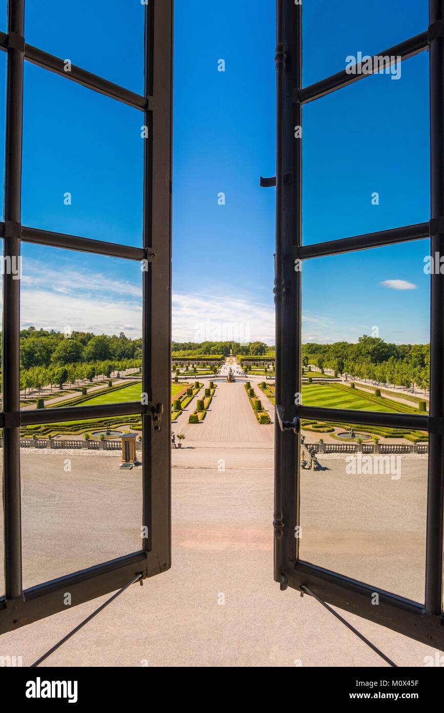 Schweden, Stockholm County, lovon Insel, Drottningholm Royal Estate, ein UNESCO Weltkulturerbe, Residenz der schwedischen Königsfamilie, Gärten Stockfoto