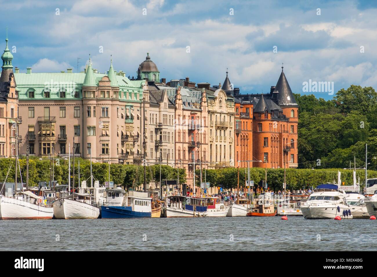 Schweden, Stockholm Ostermalm Bezirk, strandvagen Wharf Stockfoto