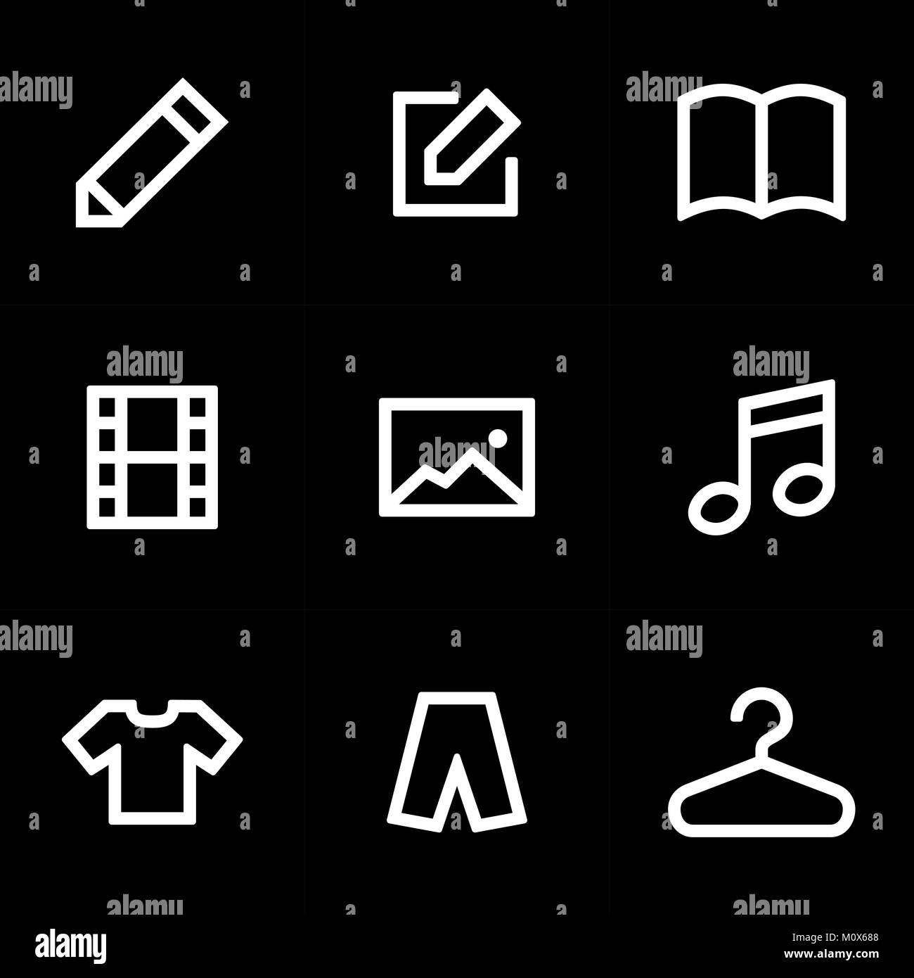 Satz von Symbolen für einfache Flat Style ui Design. Stock Vektor