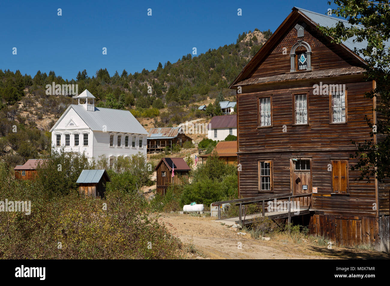 Silver City Ghost Town in den Bergen von Idaho. USA Stockfoto