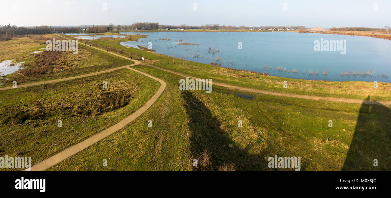 RivierPark Maasvallei, River Park Maasvallei, Naturpark, Reserve, ehemaliger Kiesgewinnung, Teiche an der Maas, Limburg, Belgien. Stockfoto