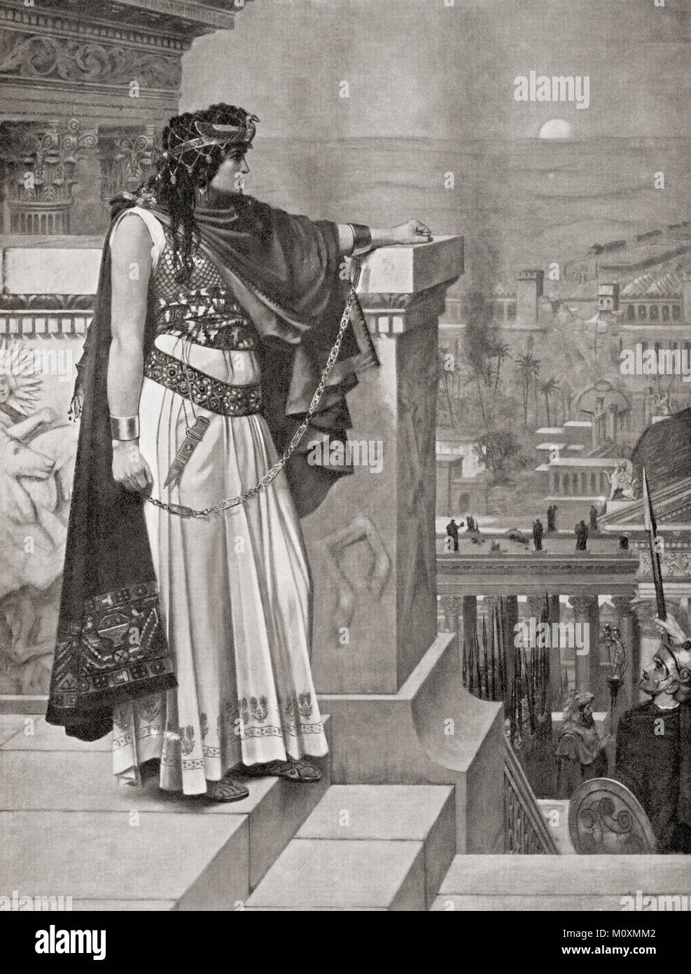 Zenobia des letzten Blick nach Palmyra, nachdem er durch Aurelian in 272 AD besiegt. Septimia Zenobia, c 240 - C 274 AD. Dritten jahrhundert Königin der Syrien-basierte palmyrene Empire. Von Hutchinson's Geschichte der Nationen, veröffentlicht 1915. Stockfoto