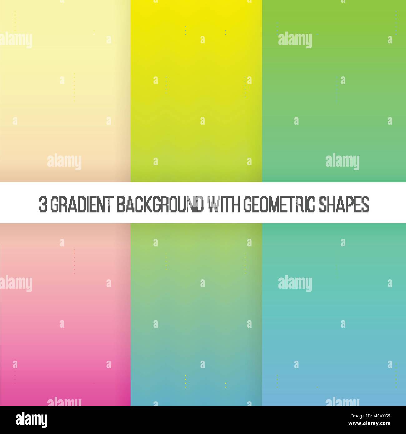 Farbverlauf Hintergrund drei bunten Farbverlauf Hintergründe mit geometrischen Linien Vektor illustration Trendy Hintergrund mit weichen Farbübergängen Stock Vektor