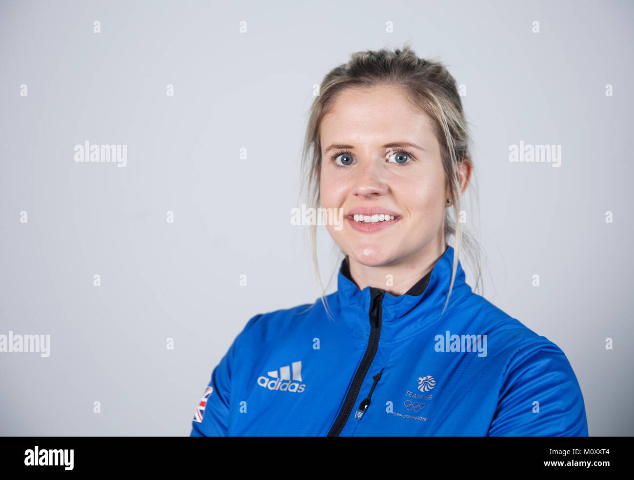 Lockenstab Lauren Gray während einer Kitting out Session bei adidas Stockport. PRESS ASSOCIATION Foto. Bild Datum: Mittwoch, 24. Januar 2018. Photo Credit: Tim Goode/PA-Kabel Stockfoto