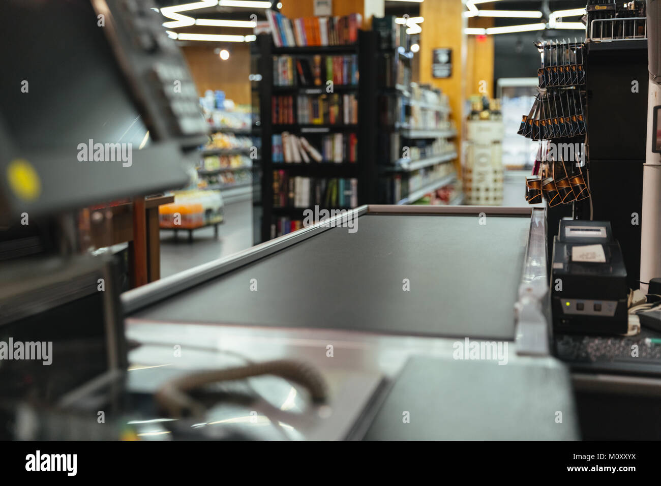 Leere Kasse Kasse im Supermarkt Stockfoto