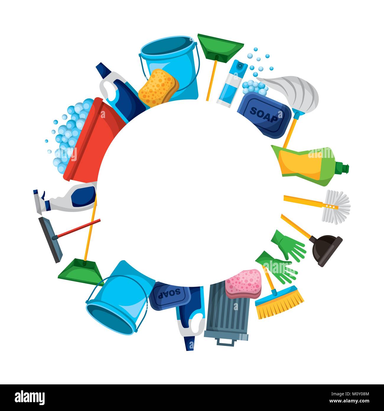 House Cleaning Supplies Cartoon Stockfotos Und Bilder Kaufen Alamy