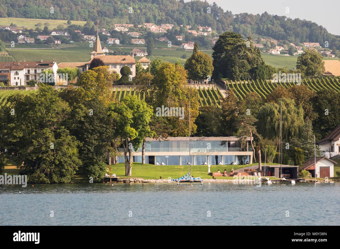 Schweiz, Waadt, Genfersee, Segel Kreuzfahrt Stockfoto