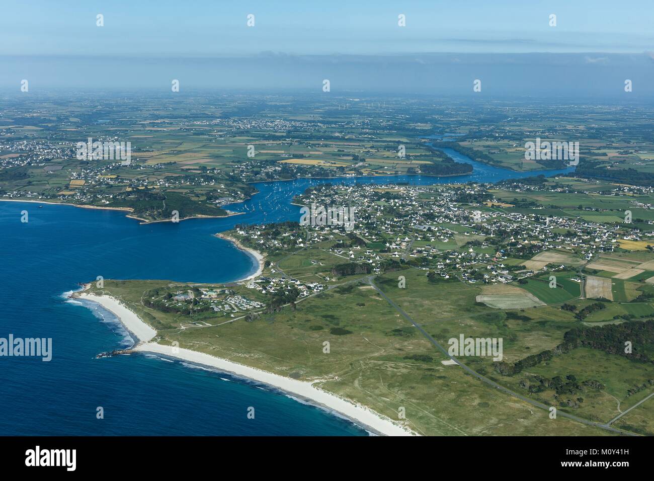 Frankreich, Finistere, Saint Pabu, Aber Benoit (Luftbild) Stockfoto