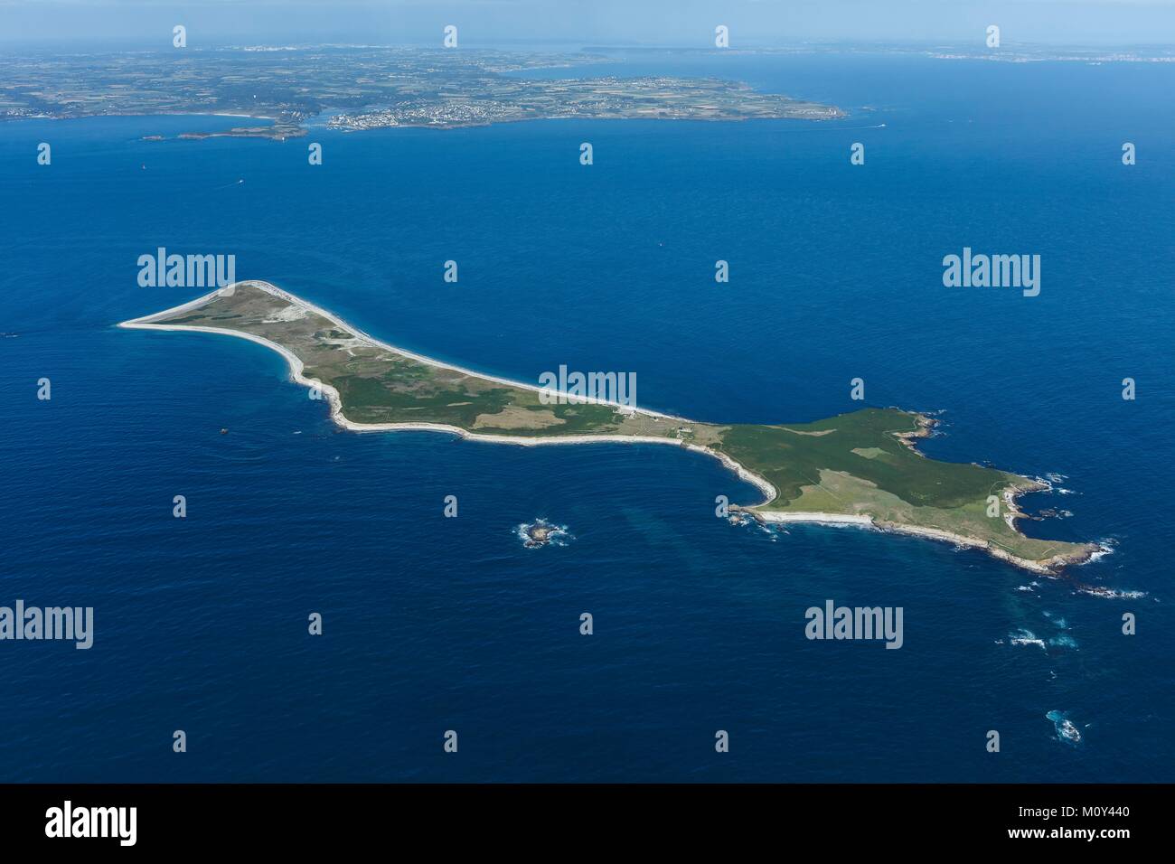Frankreich, Finistere, Ploumoguer, molene Archipel, beniguet Insel (Luftbild) Stockfoto
