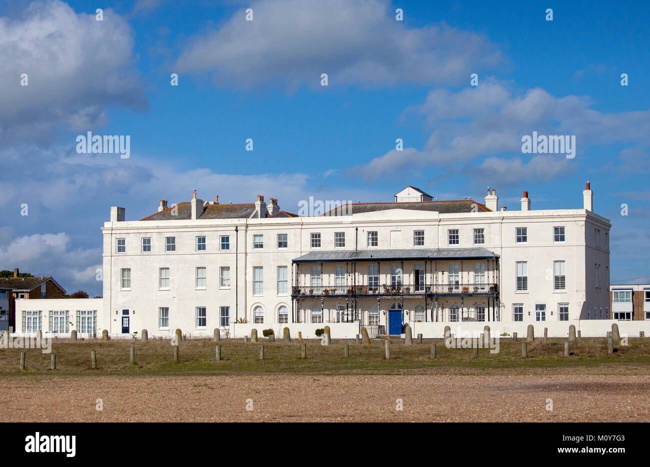 Die ehemalige königliche Hotel an der Küste von Hayling Island, jetzt Apartments umgewandelt Stockfoto