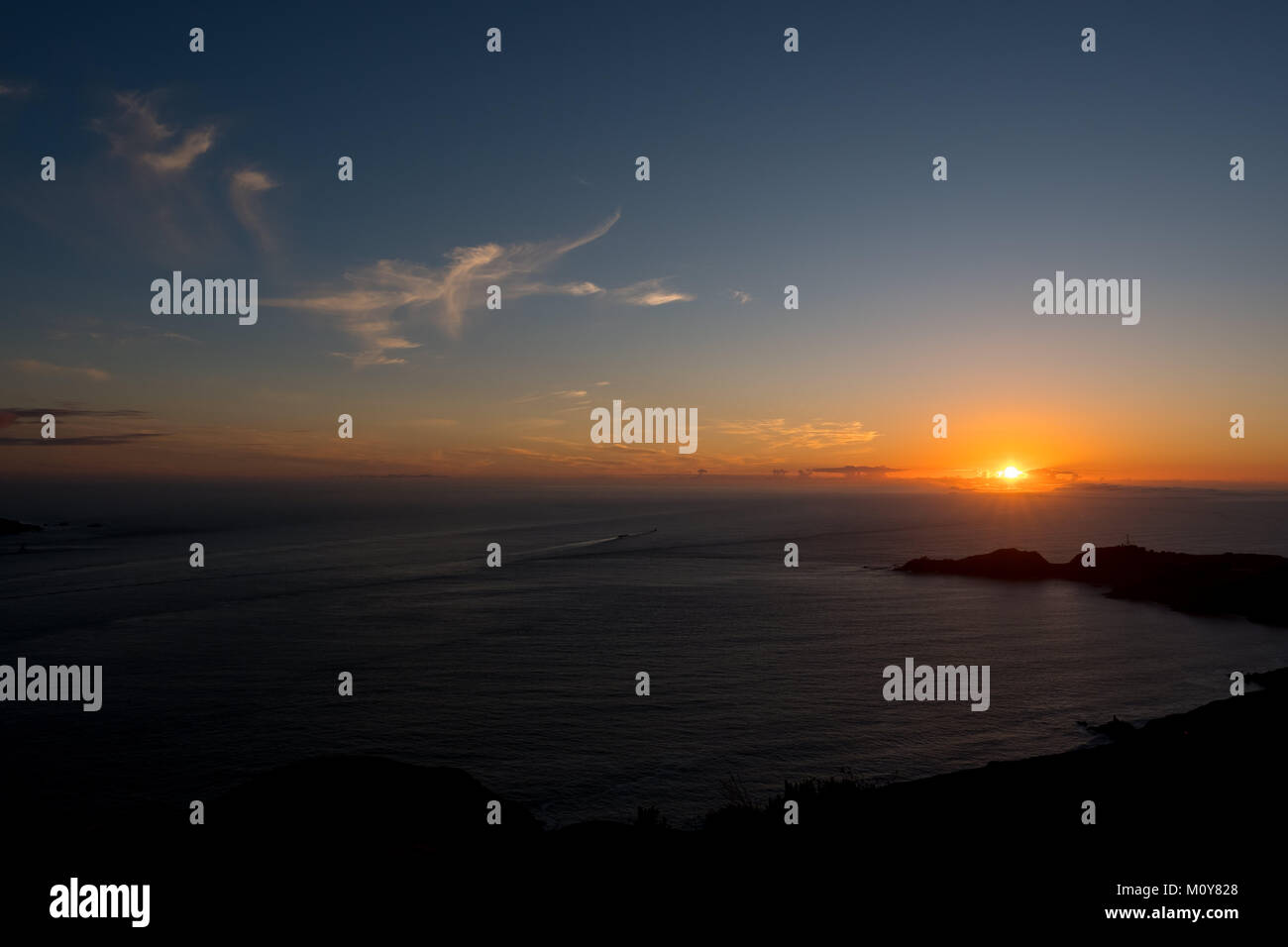 Sonnenuntergang in der Bucht von San Francisco Stockfoto