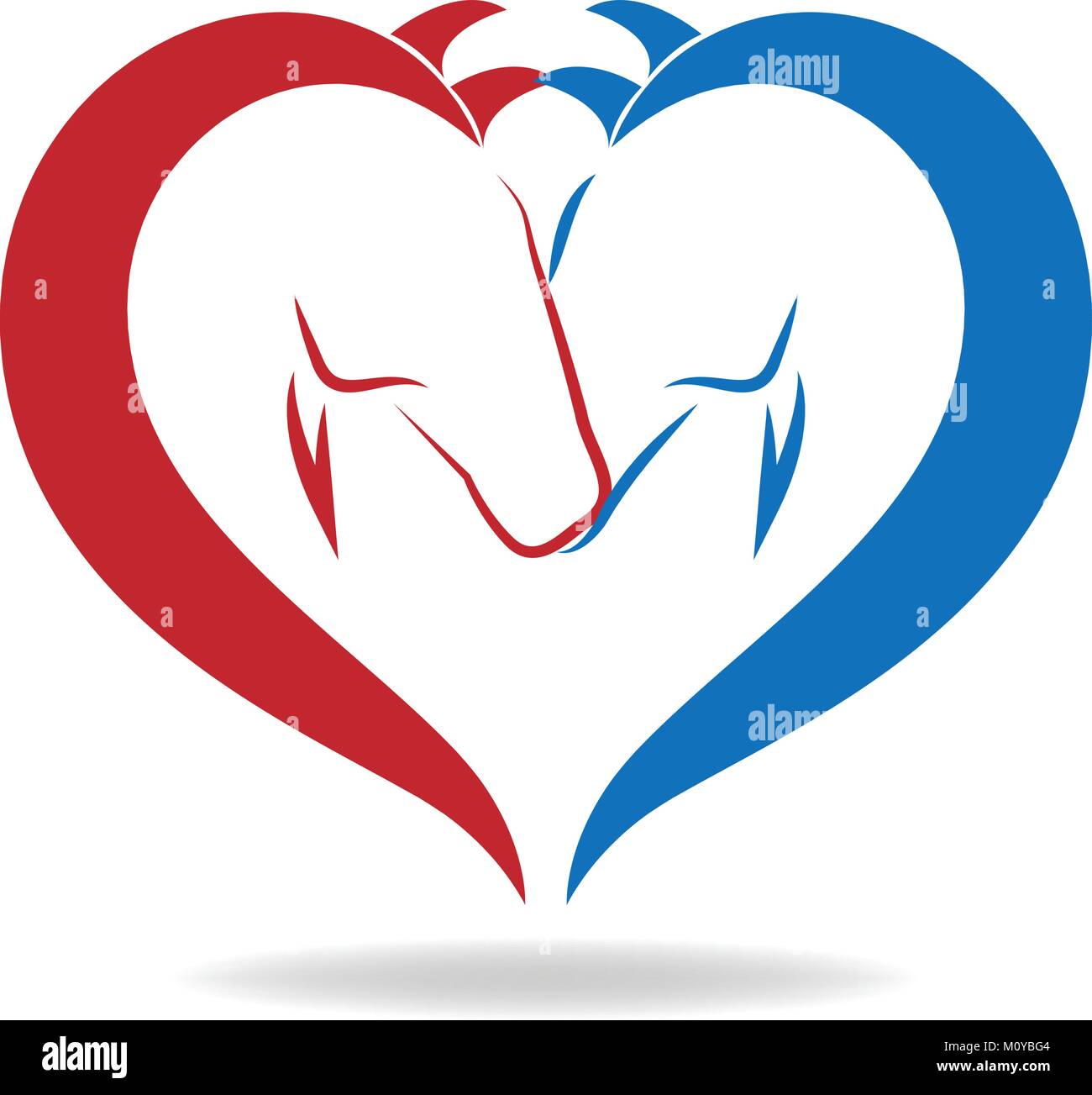 Pferde in Liebe logo Vektor Stock Vektor