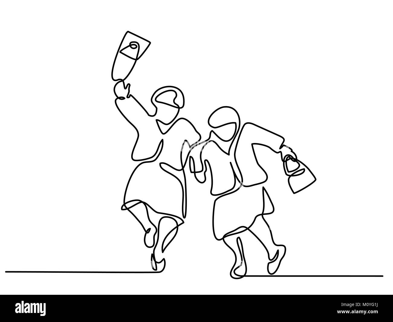 Ältere Frauen, die Freunde zu Fuß Stock Vektor