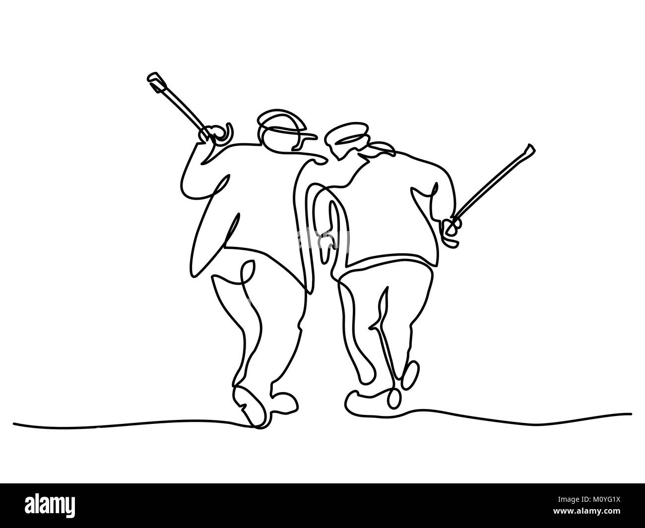 Ältere Männer Freunde wandern Stock Vektor