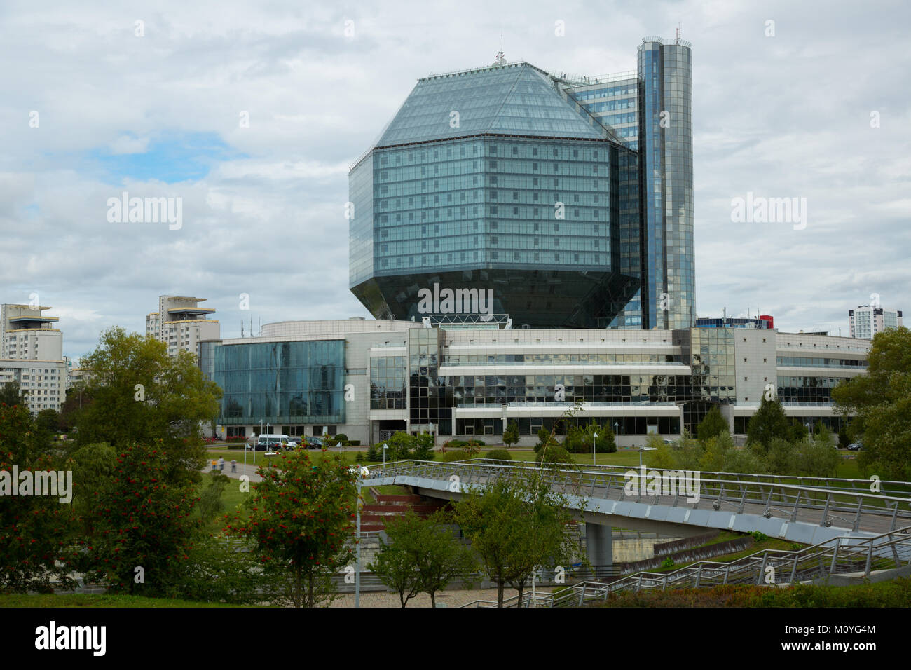 MINSK, Weißrussland - September 03, 2016: Nationale Bibliothek von Minsk, Weißrussland Stockfoto