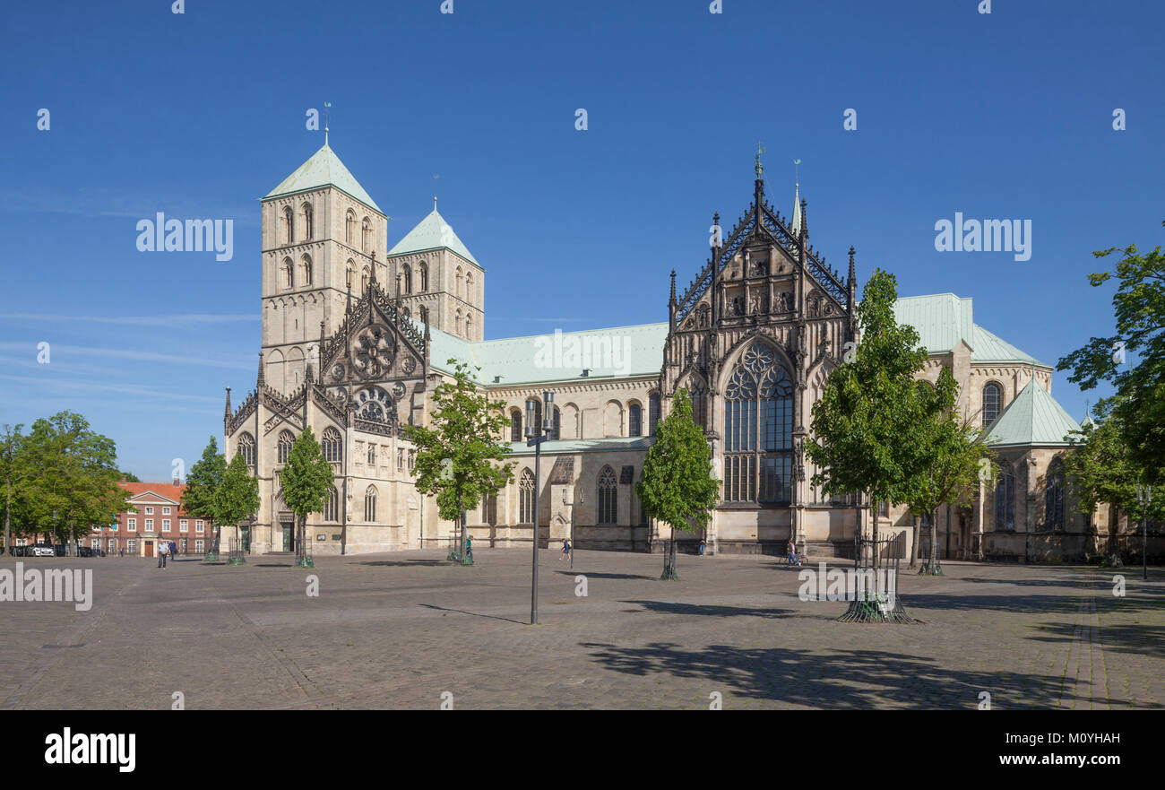St. Paulus-Dom, Cathedral Square, Münster, Nordrhein-Westfalen, Deutschland Stockfoto