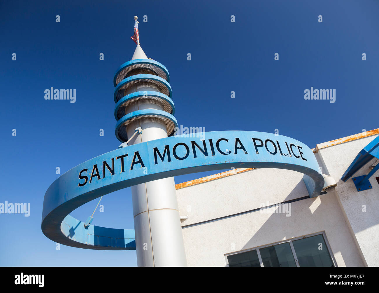 Santa Monica Police Pier Umspannwerk, California, United States Stockfoto