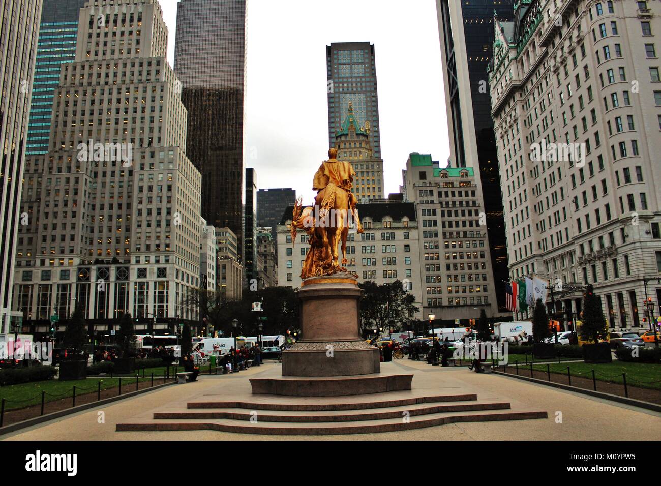 William Tecumseh Sherman Denkmal - Grand Army Plaza, Manhattan, New York City - 15. November 2017 Stockfoto