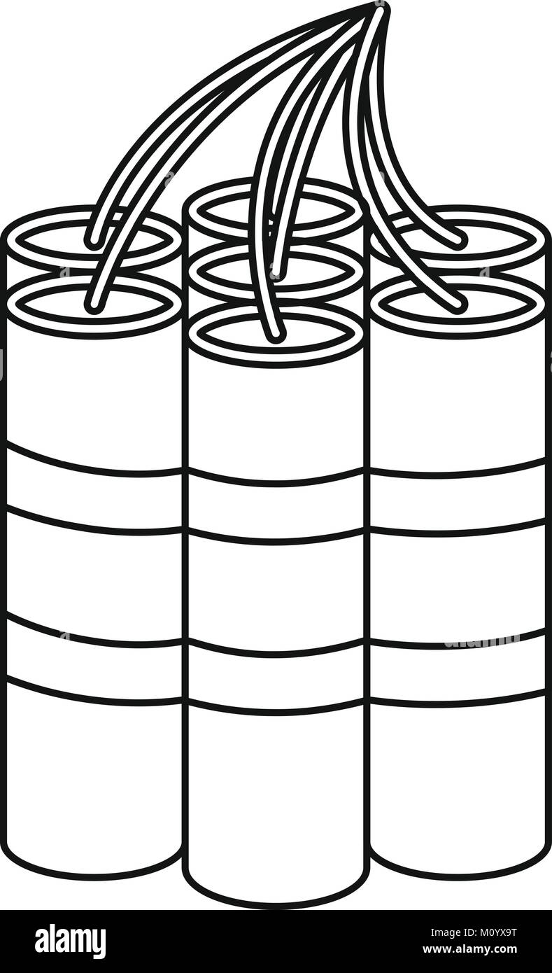 Dynamite Sticks Symbol, outline Style Stock Vektor