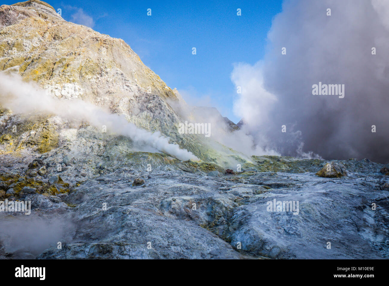 Vulkanische Landschaft von White Island, Neuseeland Stockfoto