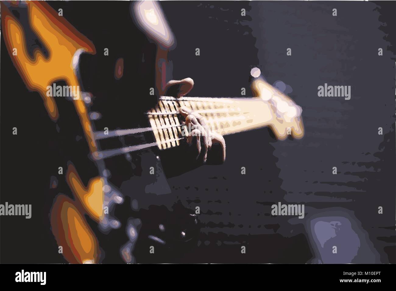 Person, die elektrische Gitarre und Spielen Stock Vektor