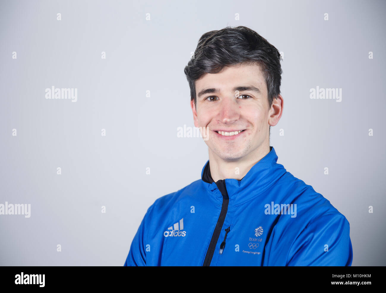 Skifahrer Pete Speight während einer Kitting out Session bei adidas Stockport. PRESS ASSOCIATION Foto. Bild Datum: Mittwoch, 24. Januar 2018. Photo Credit: Tim Goode/PA-Kabel Stockfoto