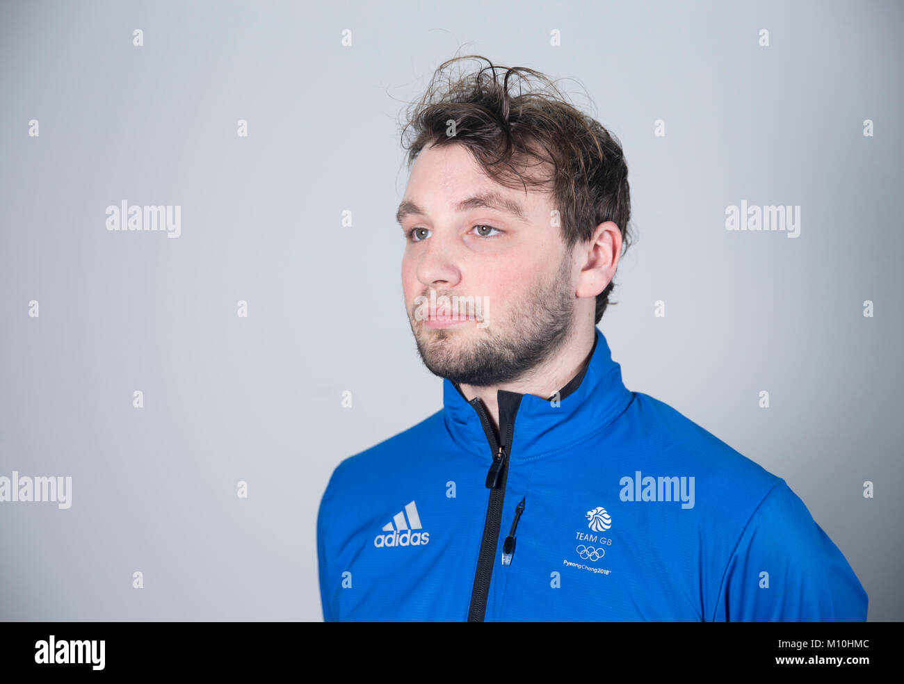 Snowboarder Rowan Coultas während einer Kitting out Session bei adidas Stockport. PRESS ASSOCIATION Foto. Bild Datum: Mittwoch, 24. Januar 2018. Photo Credit: Tim Goode/PA-Kabel Stockfoto