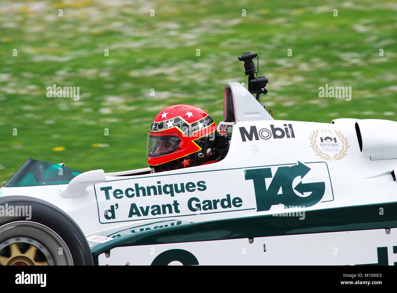 Mugello am 1. April 2007: Unbekannte laufen auf klassische F1-Wagen 1982 Williams FW08 auf Mugello in Italien in Mugello Historic Festival. Stockfoto