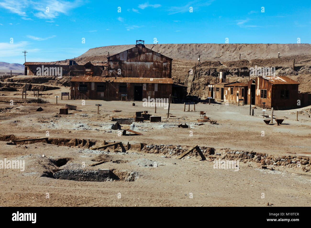 Humberstone (Chile): Ghost Town, ehemalige Bergbaustadt, aufgeführt als UNESCO Weltkulturerbe Stockfoto