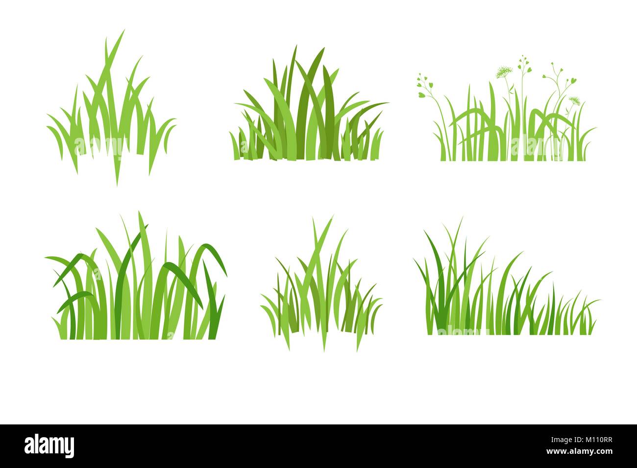 Set Eco Green Grass Symbol Stock Vektor