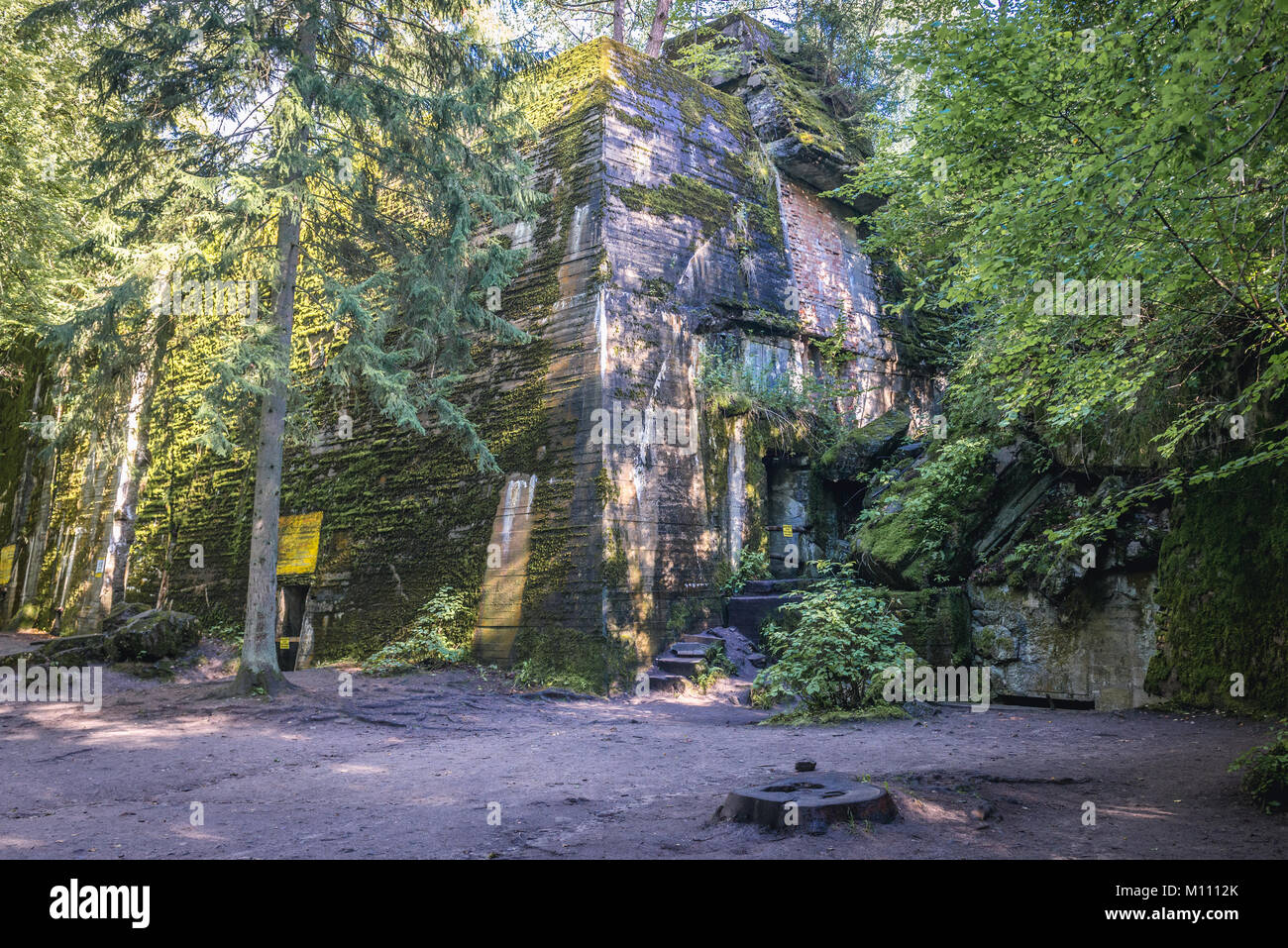 Hitlers Bunker in Wolf's Lair, Hauptsitz von Adolf Hitler und NS-Oberkommando der Streitkräfte im Zweiten Weltkrieg in der Nähe von Gierloz Dorf, Polen Stockfoto