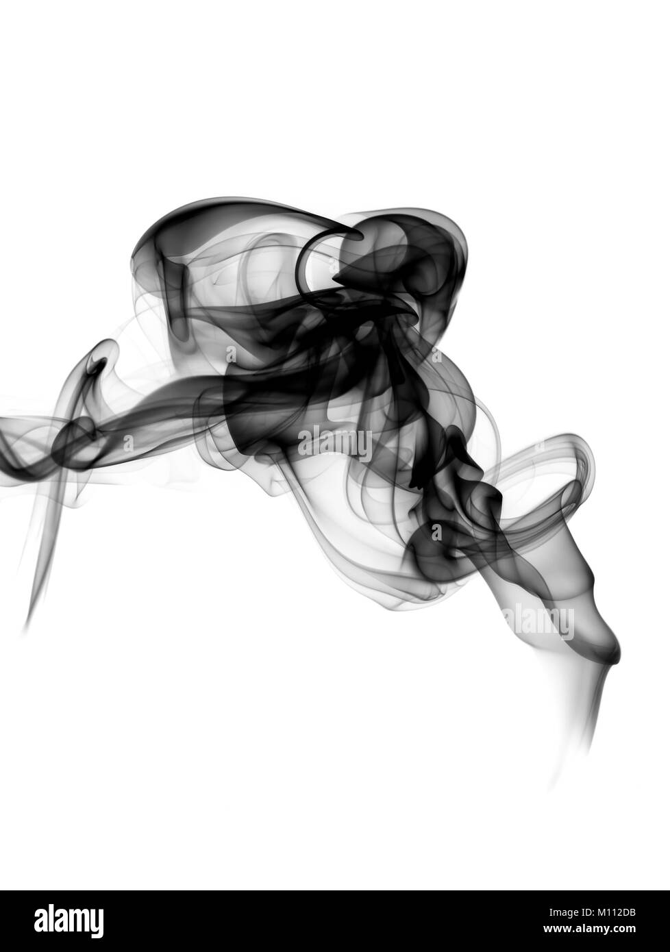 Magic abstrakt Rauch Form über den weißen Hintergrund Stockfoto