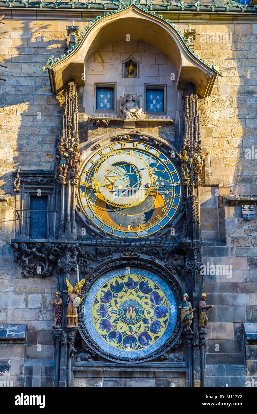 Das berühmte Rathaus in der Altstadt von Prag. Stockfoto