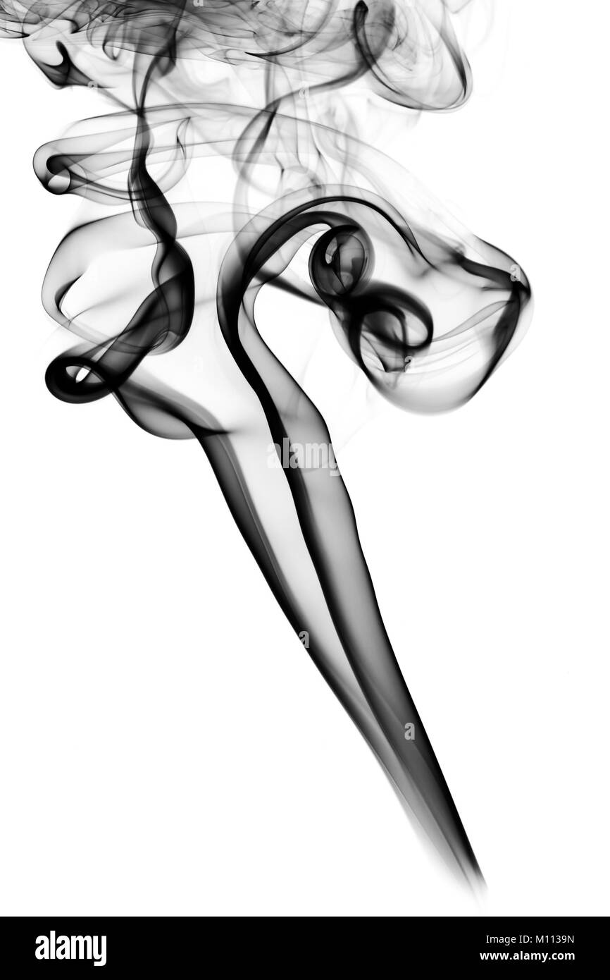 Rauch Abstraktion Form über den weißen Hintergrund Stockfoto