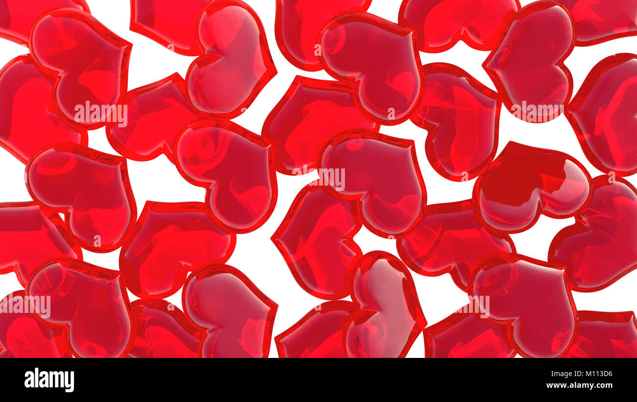 Liebe und romantik Herzen auf Weiß isoliert. Nützlich als Hintergrund- oder Textur Stockfoto