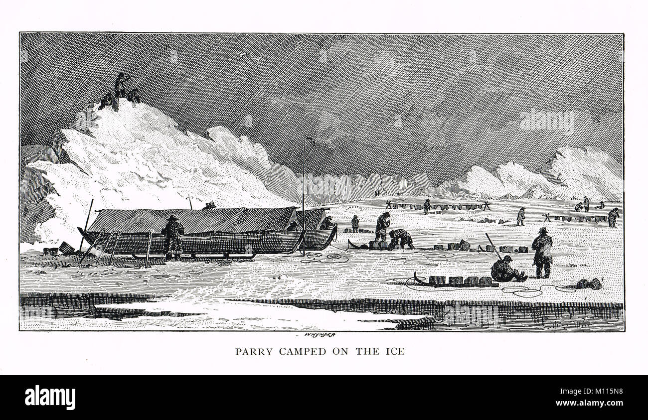 William Parry, Expedition auf Eis, 1827 lagerten Stockfoto