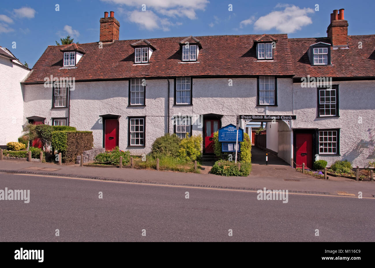 Chipping Ongar Vereinigte Reformierte Kirche Cottages, Haus, Essex, England, Stockfoto