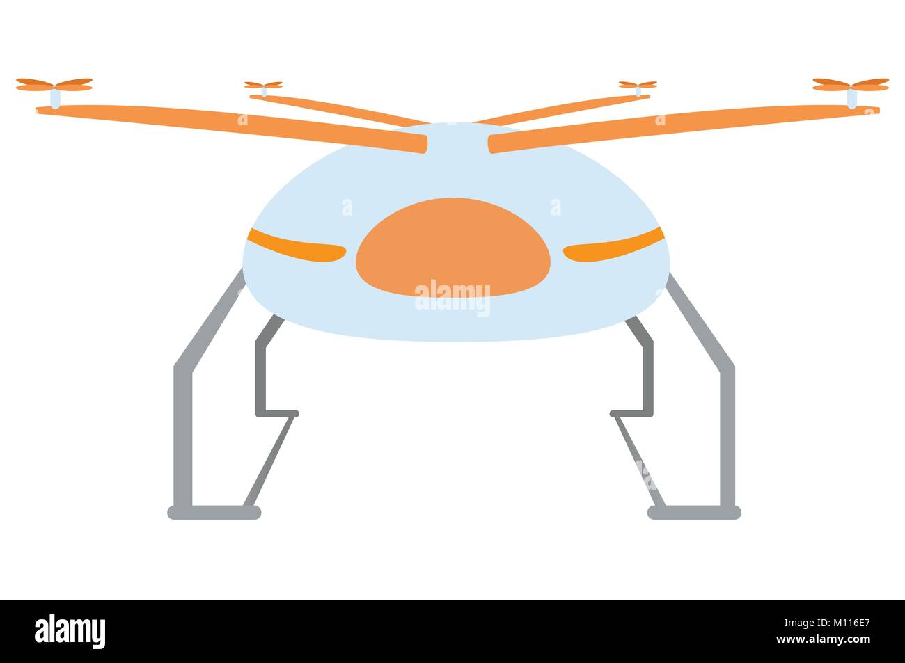 Abbildung: Paket drone mit Propeller, Vektor der Lieferung drone/flying Drone/autonomen Drone/quadcopter/Drone, die Nutzung von GPS-Daten Stock Vektor