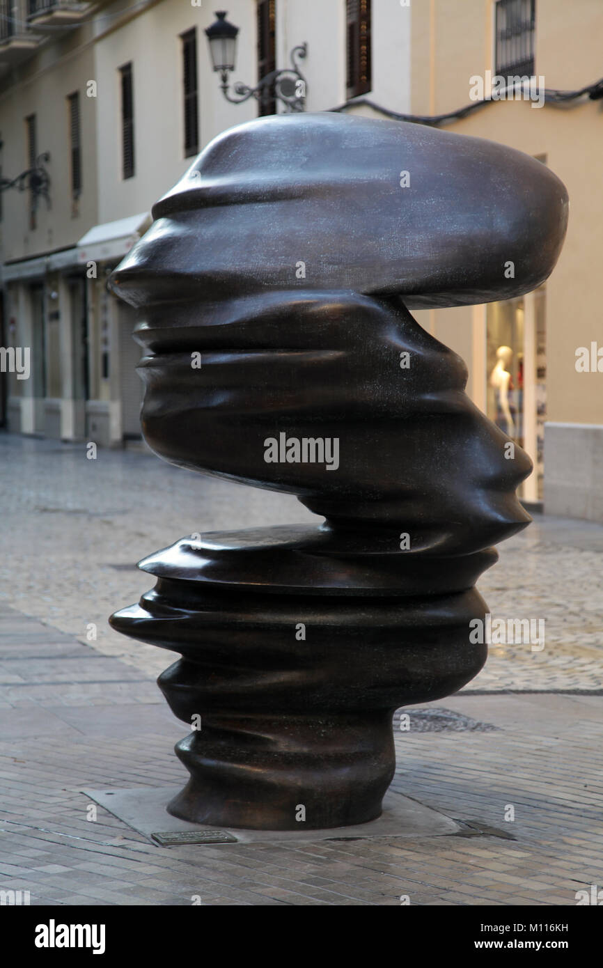 Statue Puntos de Vista Tony Cragg in Malaga Spanien Stockfoto