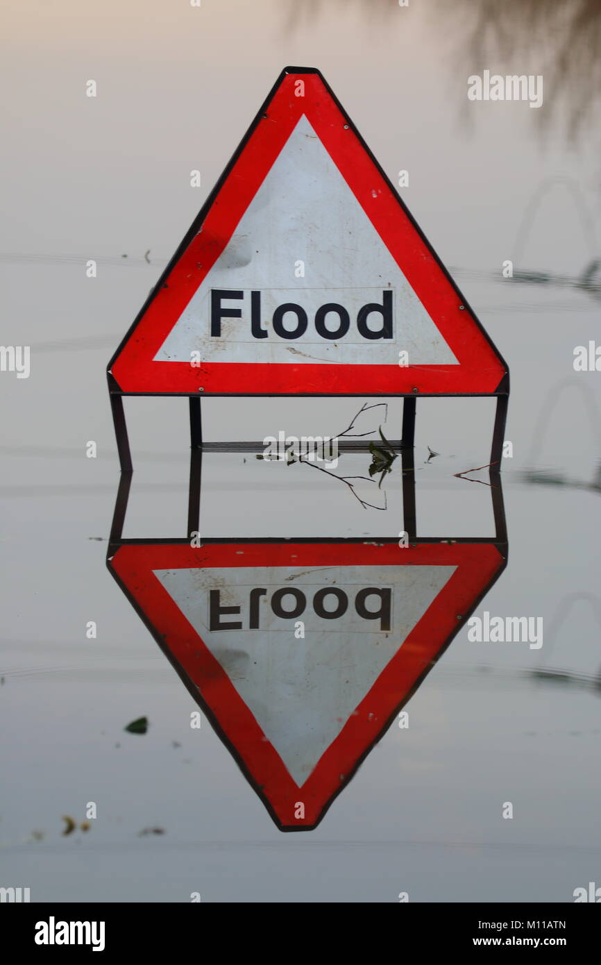 Die Flut Zeichen Stockfoto