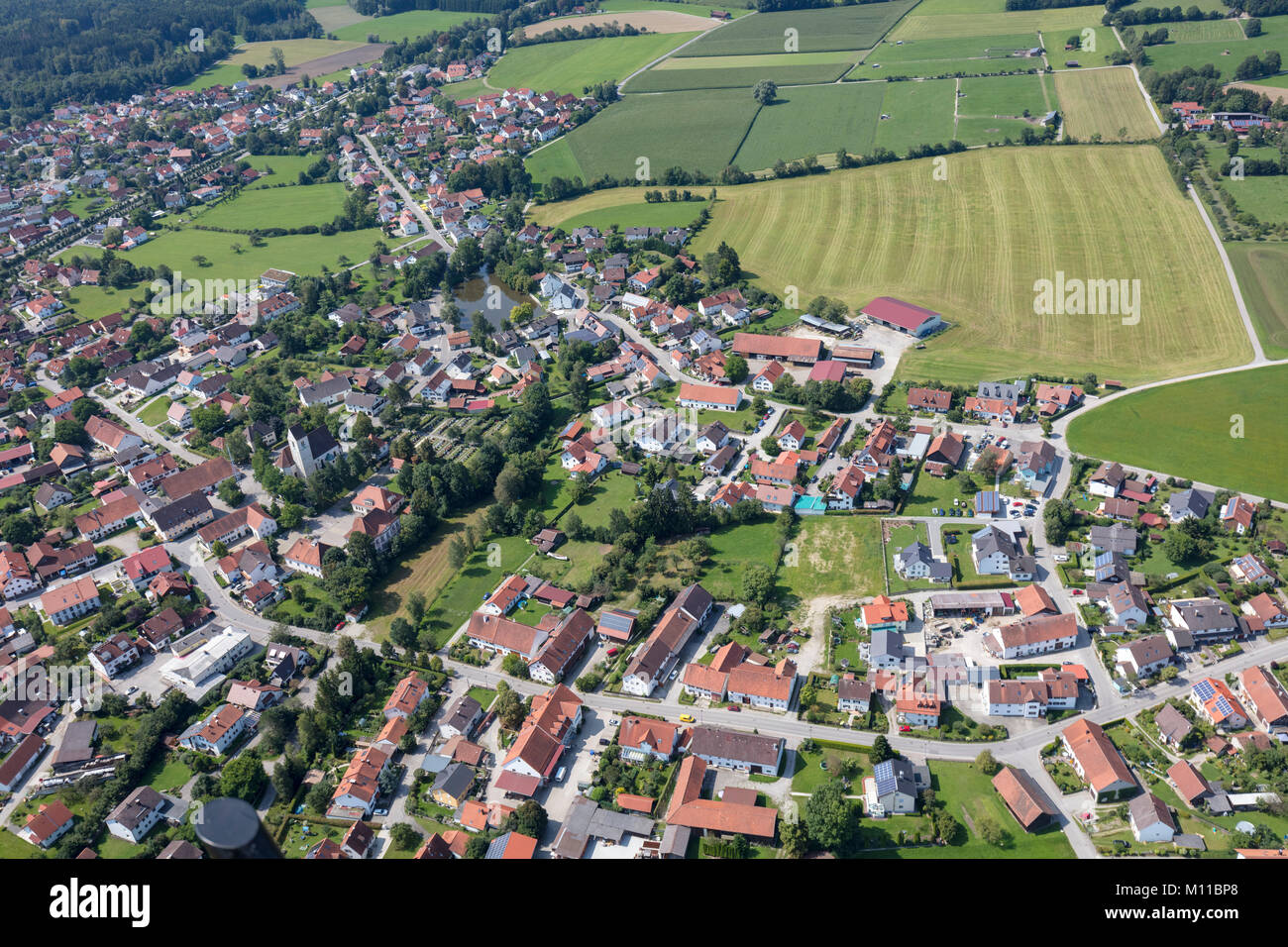 Luftaufnahme von Türkenfeld, Bayern, Deutschland Stockfoto