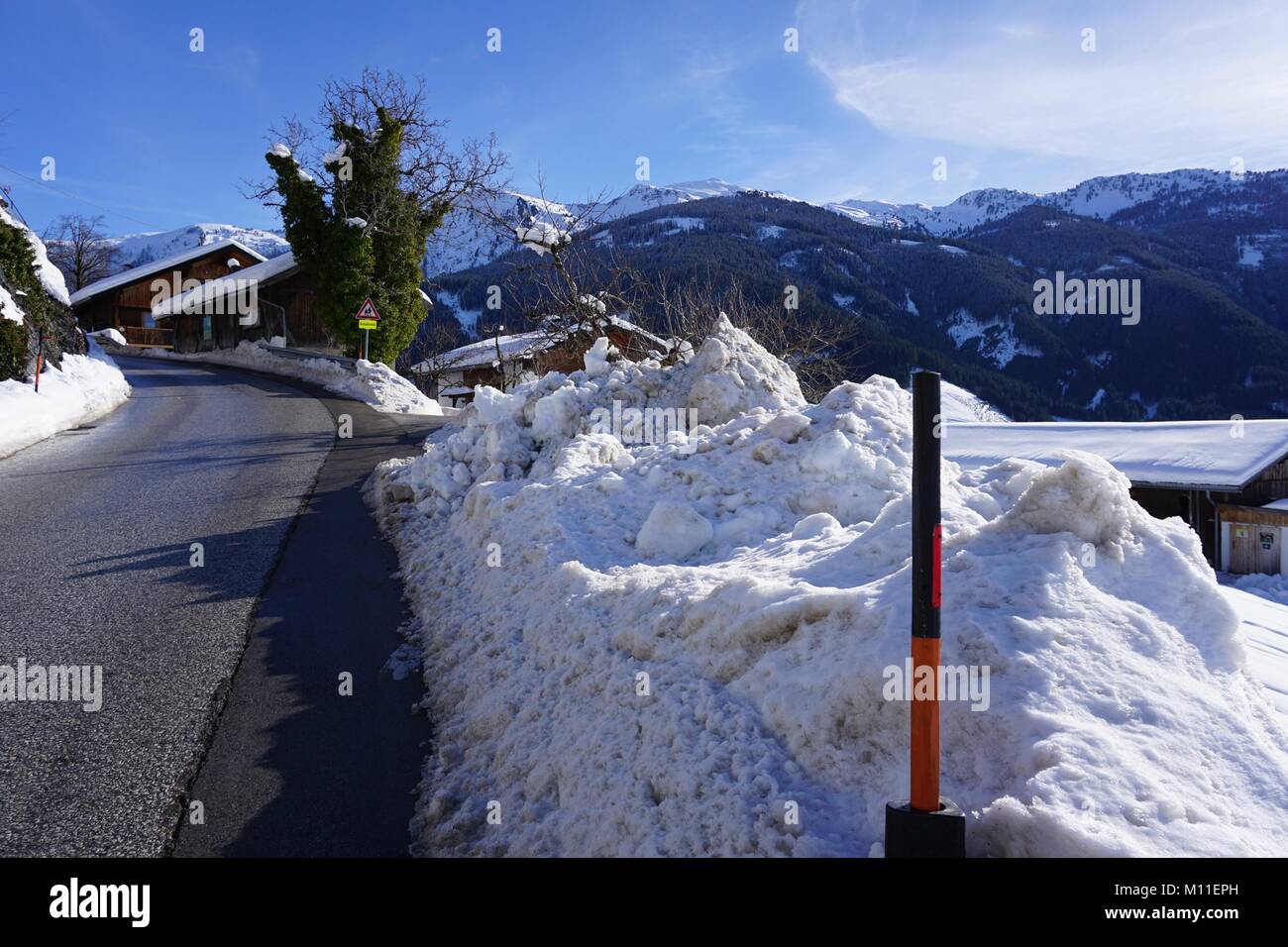 Schwaz Tirol 2018 Pillberg Skigebiet Winter mit viel Schnee Stockfoto