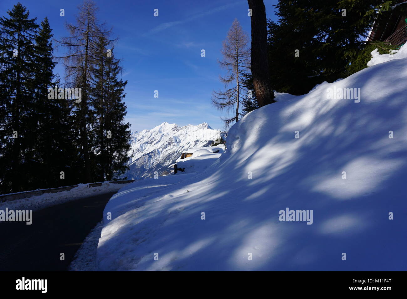 Schwaz Tirol 2018 Pillberg Skigebiet Winter mit viel Schnee Stockfoto