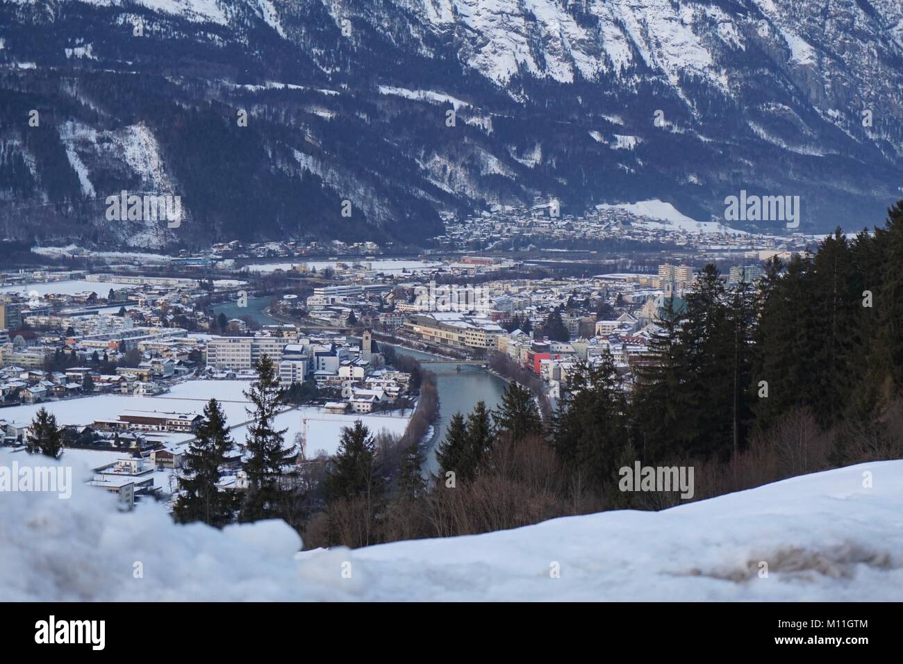 Schwaz Tirol 2018 Pillberg Skigebiet Winter mit viel Schnee Stockfoto