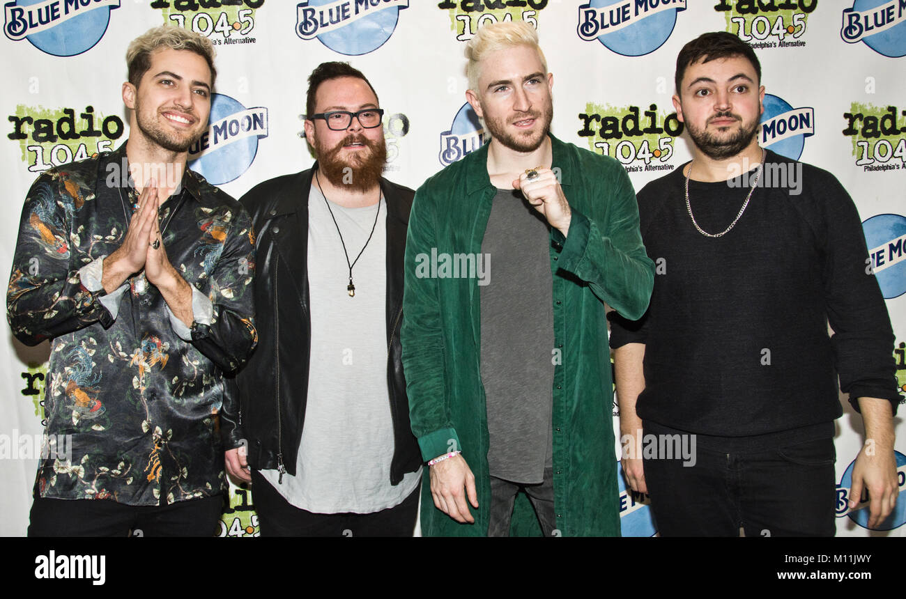 Bala Cynwyd, PA, USA. 21. Januar 2018. American Alternative Rock Band Spaziergang auf dem Mond besuchen Radio 104.5 Performance Theater. Stockfoto