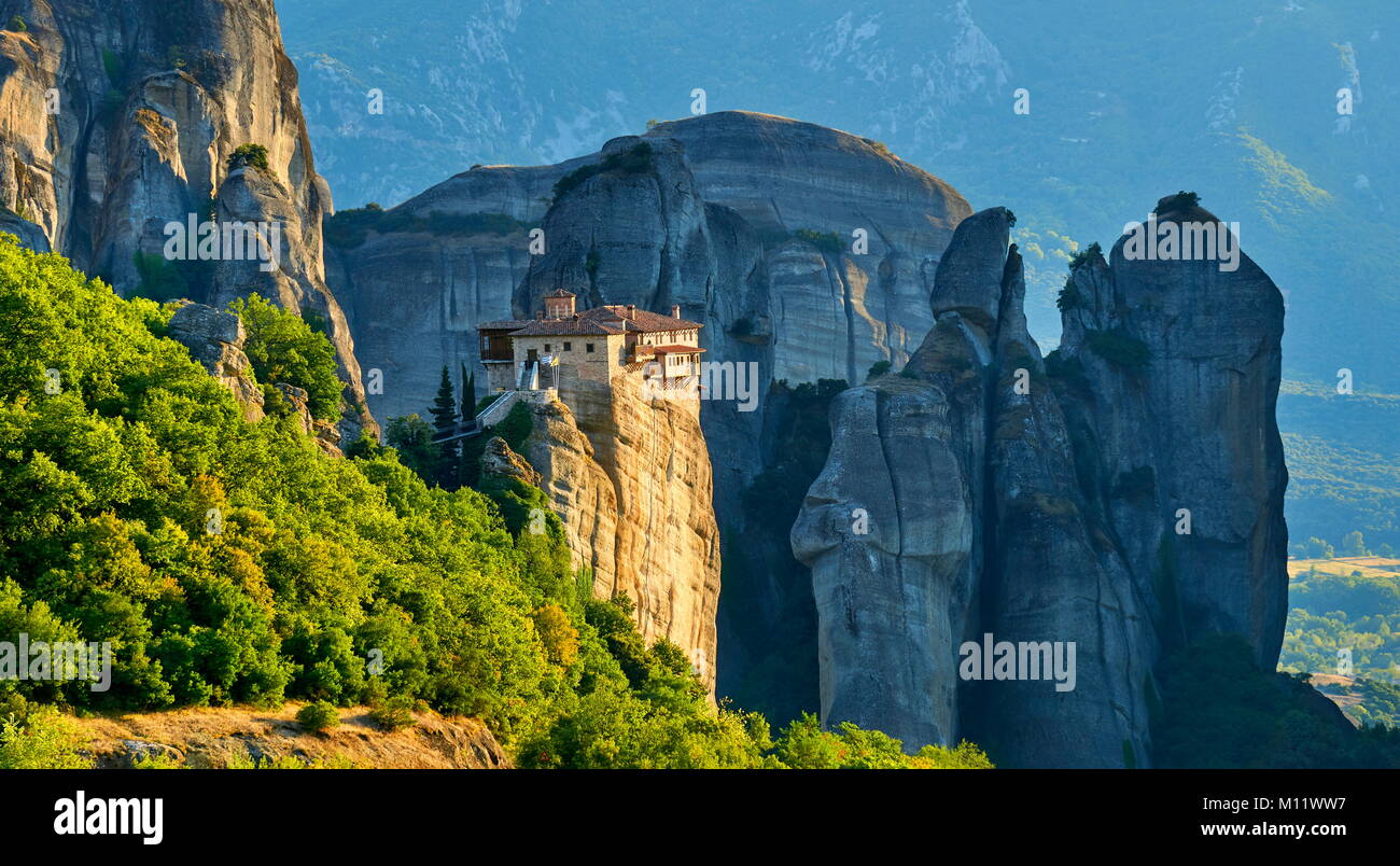 Das Kloster roussanou von Meteora, Griechenland Stockfoto