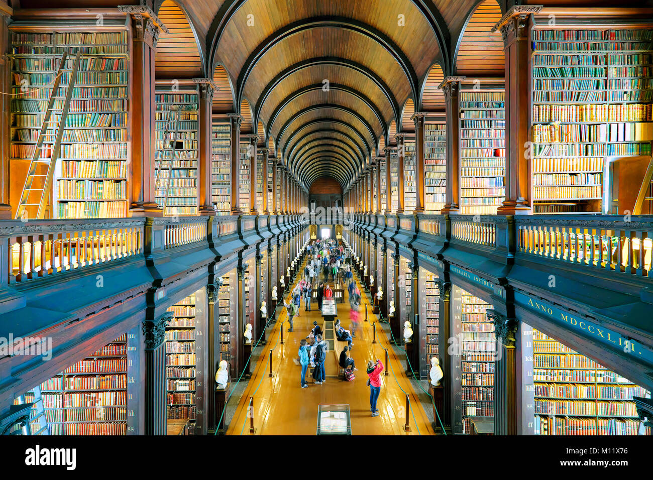 Die Zimmer, die Alte Bibliothek, Trinity College, Dublin, Irland Stockfoto