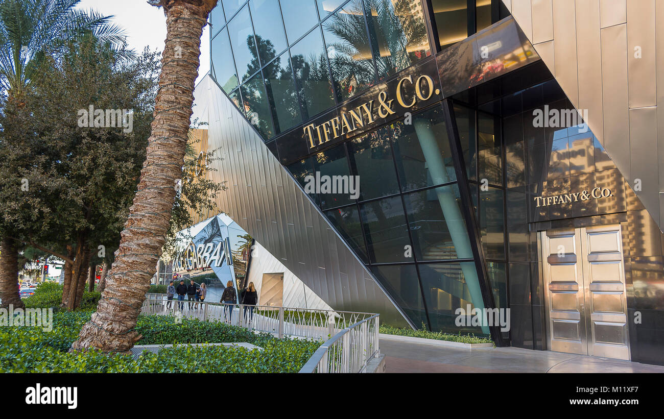 Tiffany und Co. zu den Geschäften der Kristalle, S. Las Vegas Blvd., Las Vegas, Nevada, USA Stockfoto