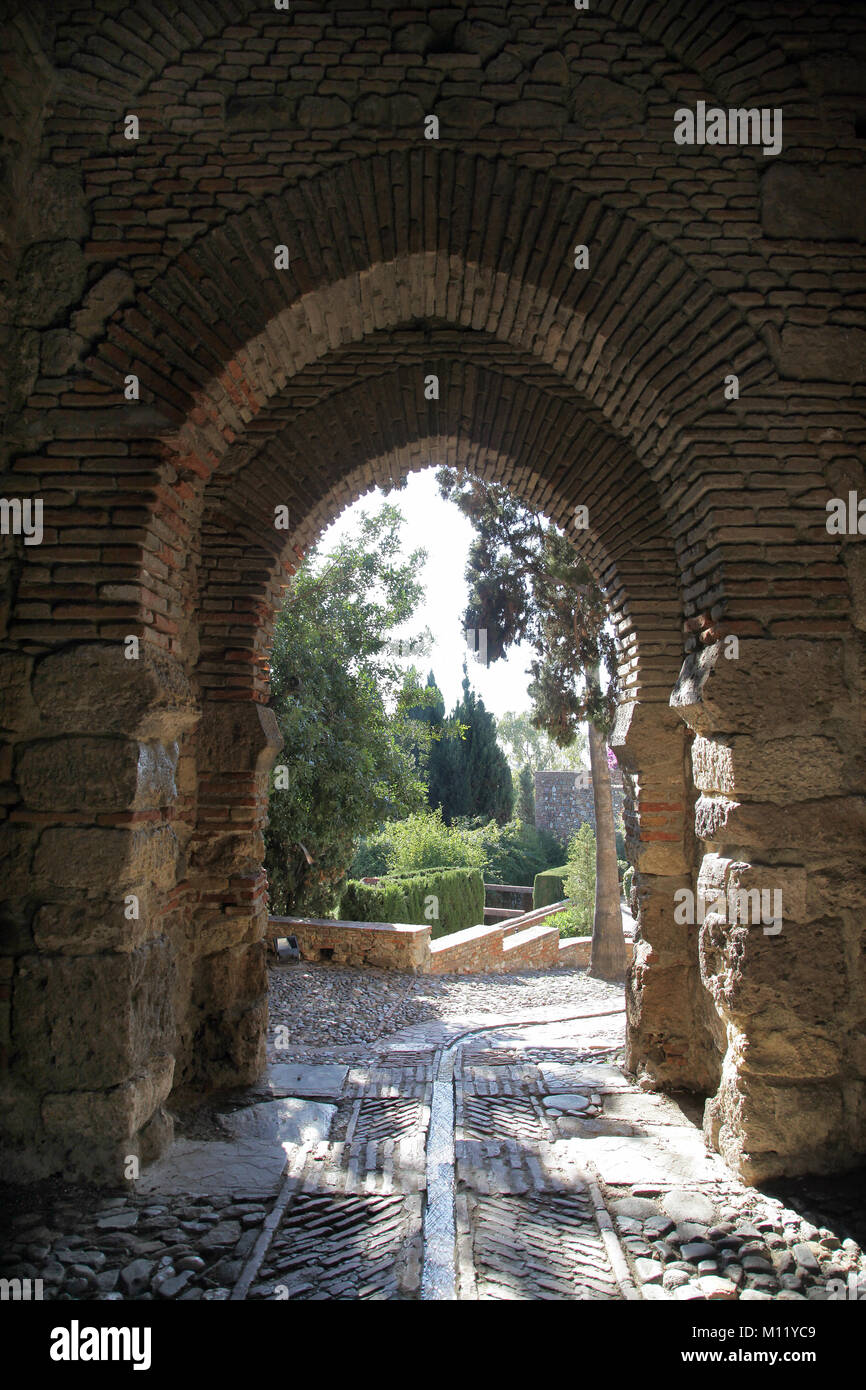 Die Alcazaba Málaga, Spanien. durch die Hammudid Dynastie im frühen 11. Jahrhundert Stockfoto