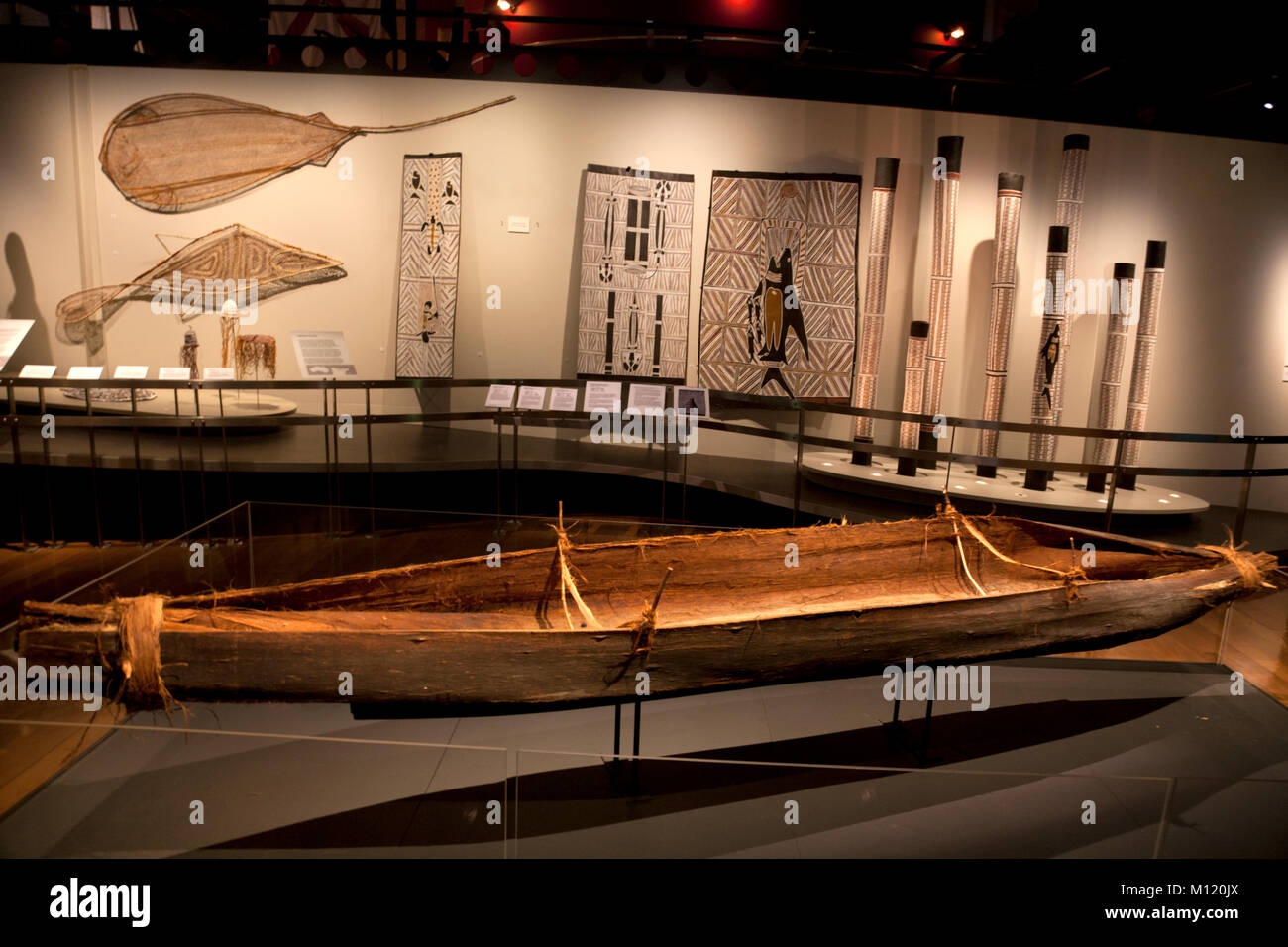 Nami Kanu Aboriginal Australian National Maritime Museum in Darling Harbour Sydney New South Wales, Australien Stockfoto